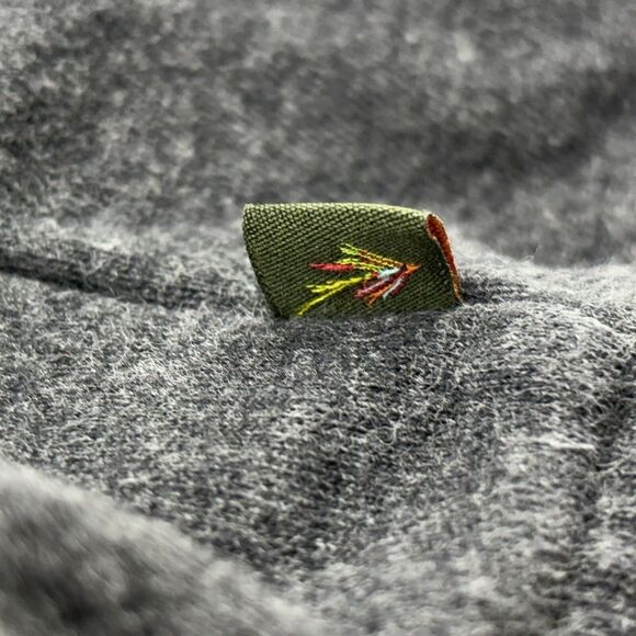 Orvis Adult Large Gray 1/4 Zip PullOver Button Zipper Button Cover Jacket Arrow - Picture 13 of 13